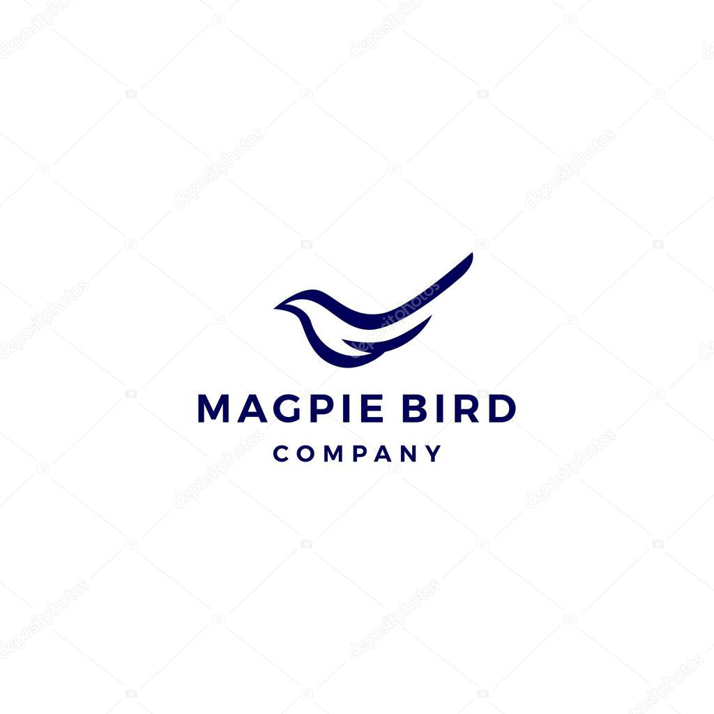 Magpie bird logo vector icon illustration