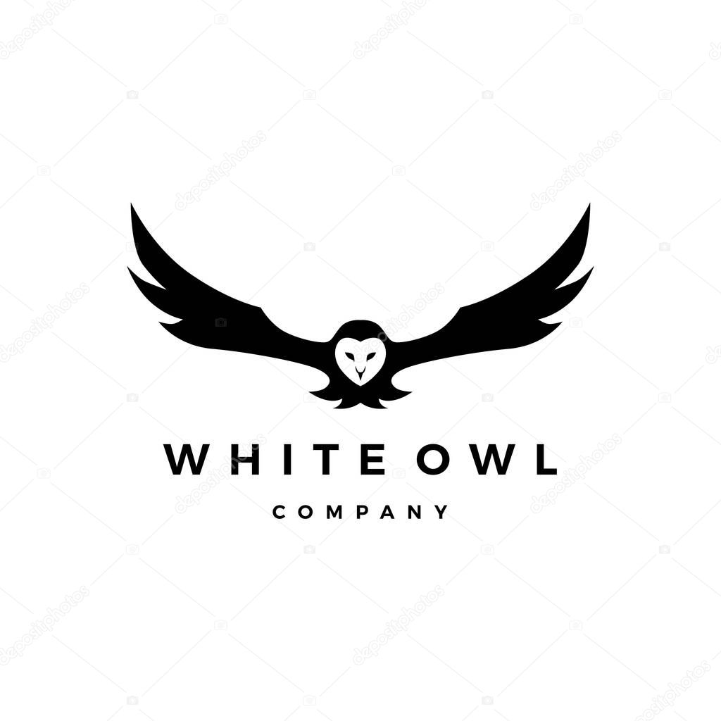 White owl logo vector icon illustration
