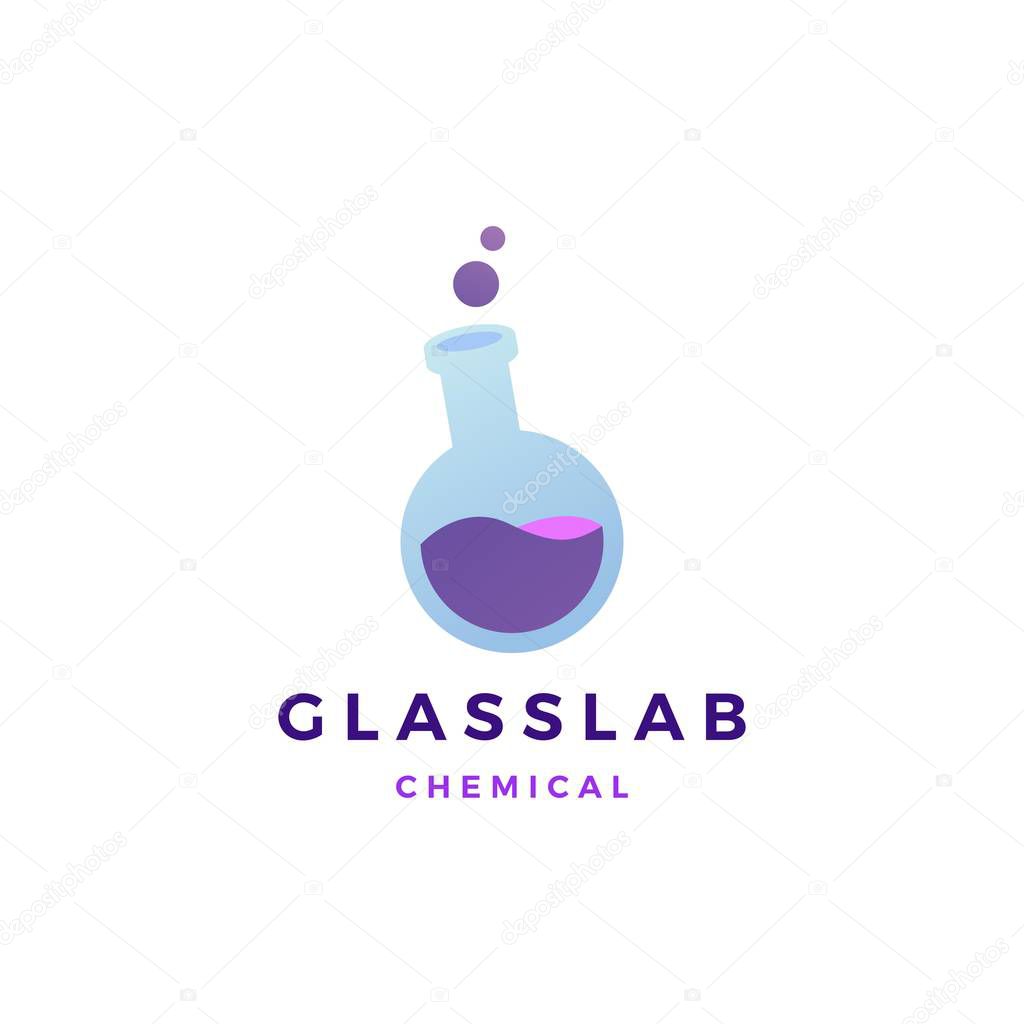 Glass lab logo vector icon illustration