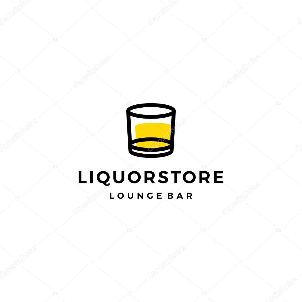 Liquor store shop cafe beer wine logo vector icon illustration
