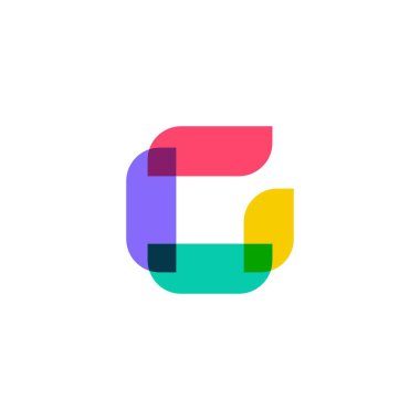 G harfi logo çakışan renk vektör simge işaretlemek