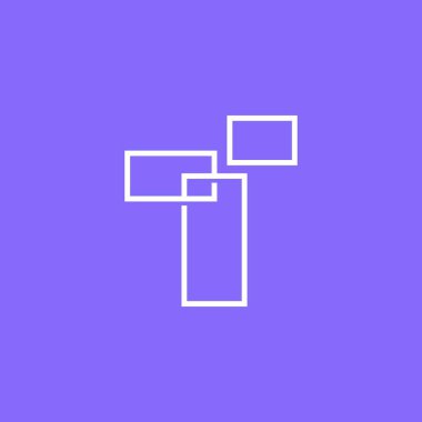 T harfi logo vektör simge tasarlamak