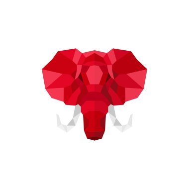 fil logo geometrik lowpoly vektör çizim kafa