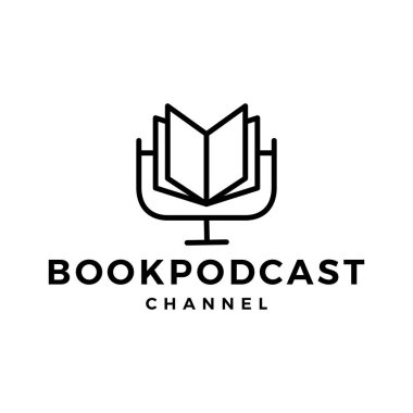 kitap podcast logo simge kitap blog video vlog için gözden kanal