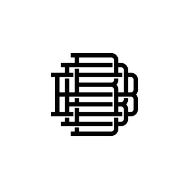 triple b monogram bbb letter hipster lettermark logo for branding or t shirt design clipart