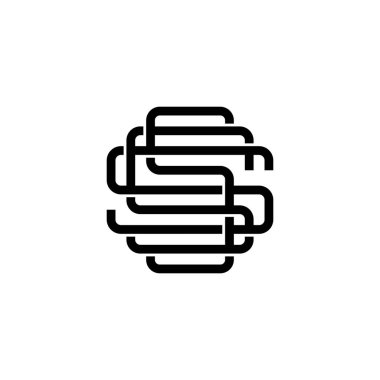 marka veya t gömlek tasarım için üçlü s monogram sss mektup hipster lettermark logo