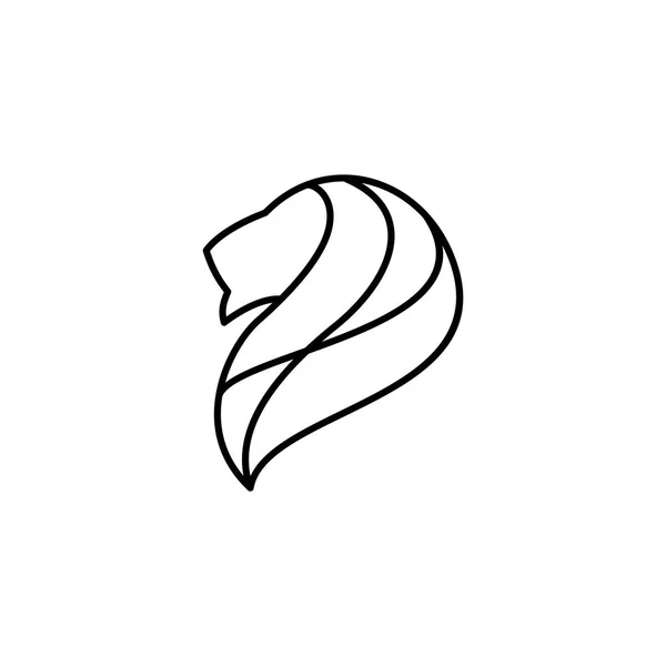 Lion tête logo vecteur icône illustration ligne contour monoline — Image vectorielle