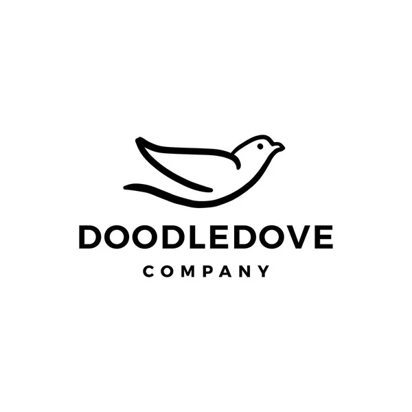 Doodle pomba logotipo ícone do vetor ilustração —  Vetores de Stock