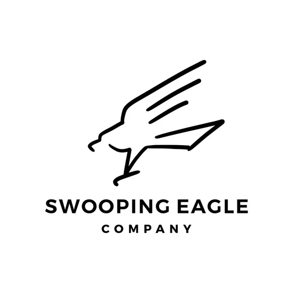 Swooping eagle logo doodle pictogram vectorillustratie — Stockvector