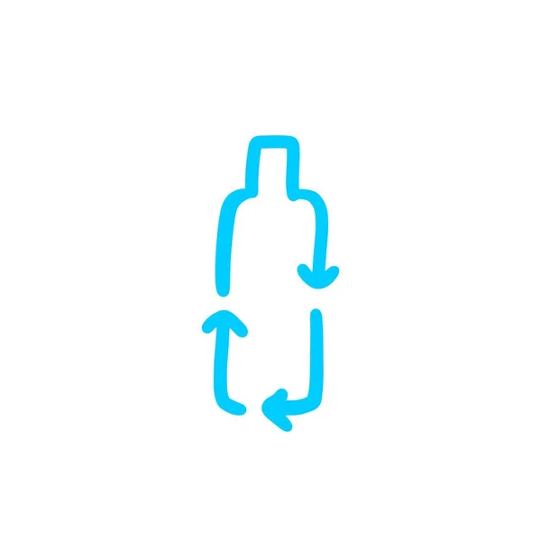 Reciclar botella logo doodle vector icono ilustración — Archivo Imágenes Vectoriales
