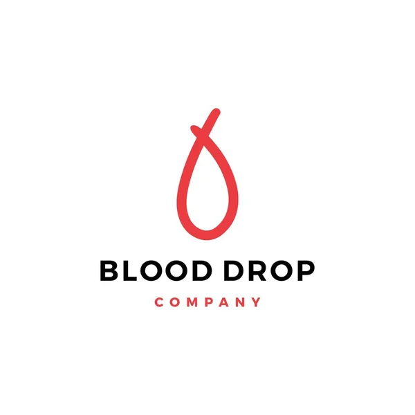 Gota de sangre garabato logo vector icono ilustración — Vector de stock