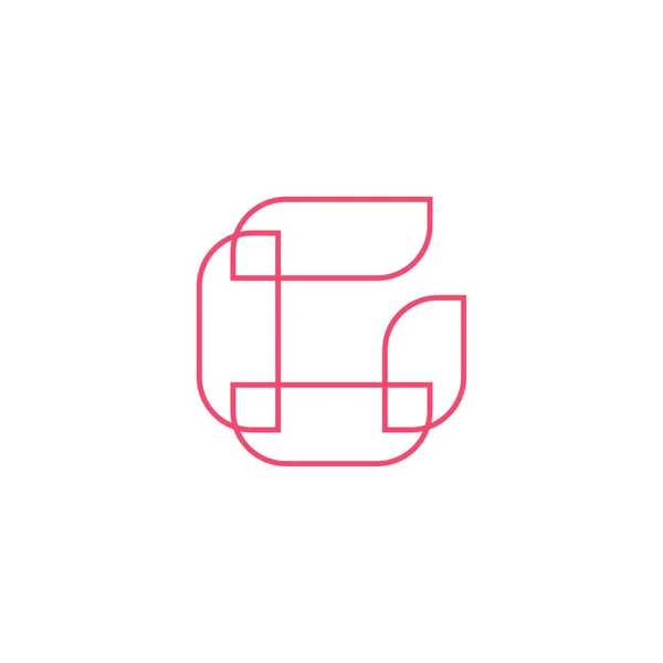 G huruf logo Garis geometris Garis luar tanda ikon vektor - Stok Vektor