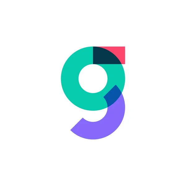 G logotipo de la letra superposición de color vector icono de marca — Vector de stock