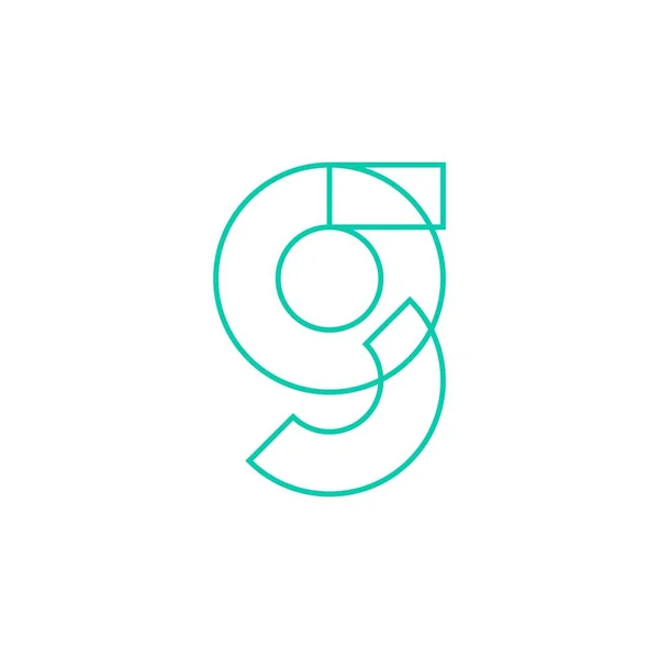 G letra logo línea geométrica contorno vector icono marca — Vector de stock