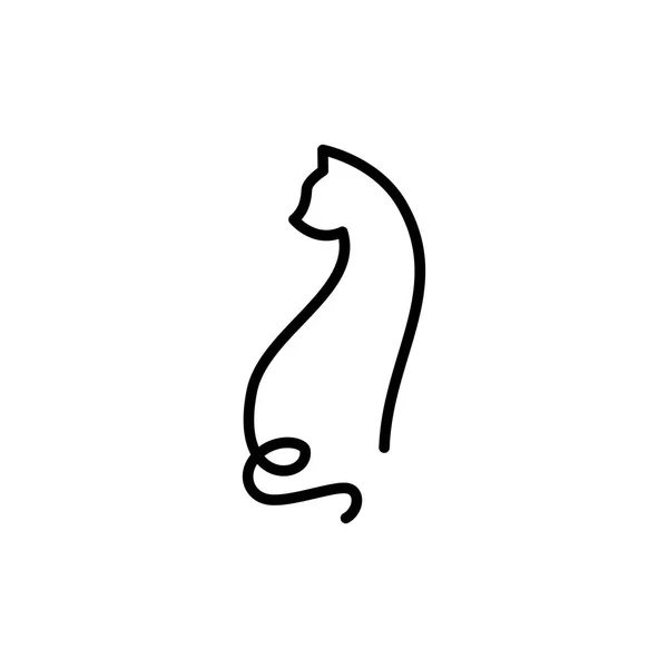 Cat line outline monoline 로고 vector icon illustration — 스톡 벡터