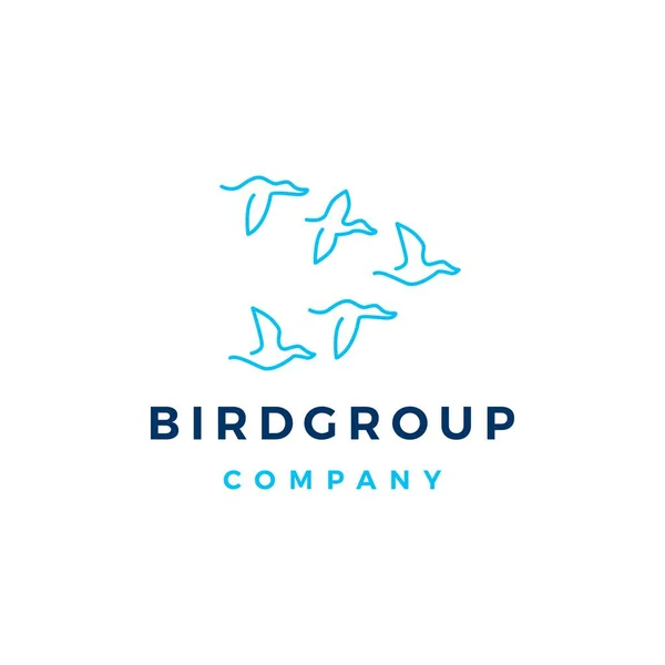 Grupo de aves colônia logotipo vetor ícone ilustração —  Vetores de Stock
