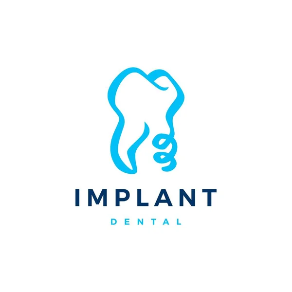 dental implant tooth teeth logo vector icon illustration