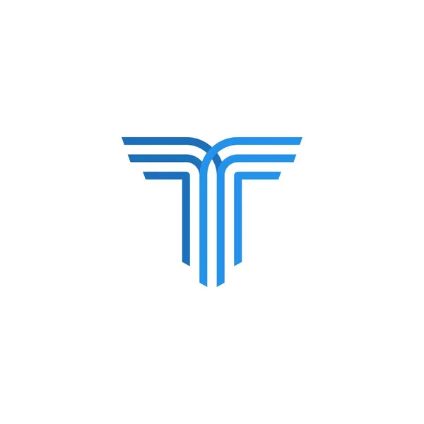 T lettera logo vettoriale icona illustrazione — Vettoriale Stock