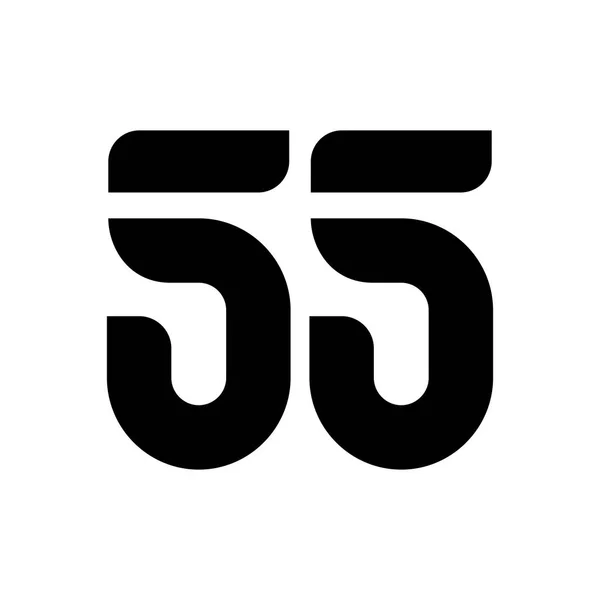 55 πενήντα πέντε τον αριθμό λογότυπο φορέα εικονίδιο σημάδι — Διανυσματικό Αρχείο
