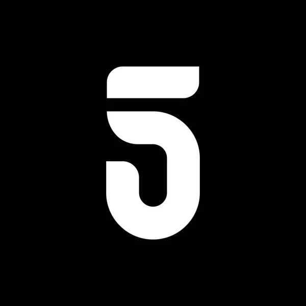 5 fünf Zahl Logo Vektor Symbol Zeichen — Stockvektor