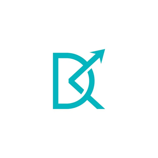 Logo huruf DK dengan tanda panah vektor - Stok Vektor