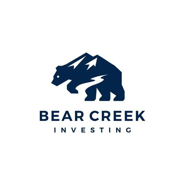 Bear creek, mount logo, vectorillustratie pictogram — Stockvector