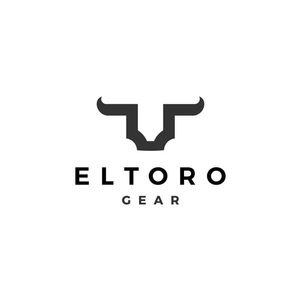 El toro logo toro icona vettoriale — Vettoriale Stock