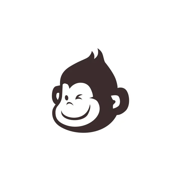 Pequeño mono chimpancé logo vector icono ilustración — Archivo Imágenes Vectoriales