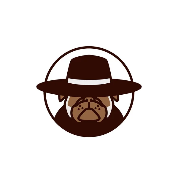 Pitbull usando chapéu logotipo vetor ilustração — Vetor de Stock