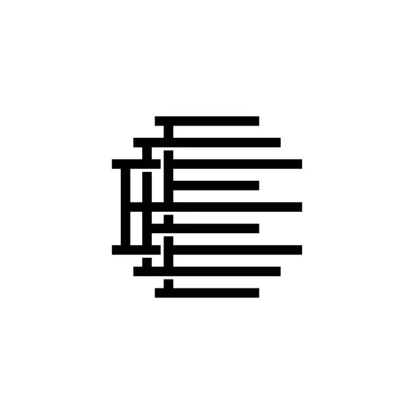 Потрійний логотип електронної монограми е-літери гіпсокартону для брендингу або дизайну сорочки — стоковий вектор