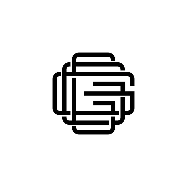 Потрійний g монограма яєчна літери гіпсової літери логотип для брендингу або дизайну сорочки — стоковий вектор