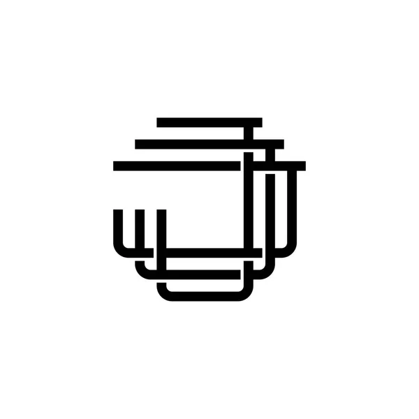 Triple j monogram jjj brev hipster lettermark logotyp för branding eller t shirt design — Stock vektor