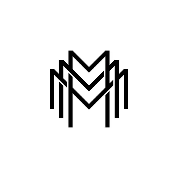 Trojitý m monogram mmm dopis bederní lettermark logo značky nebo t tričko design — Stockový vektor