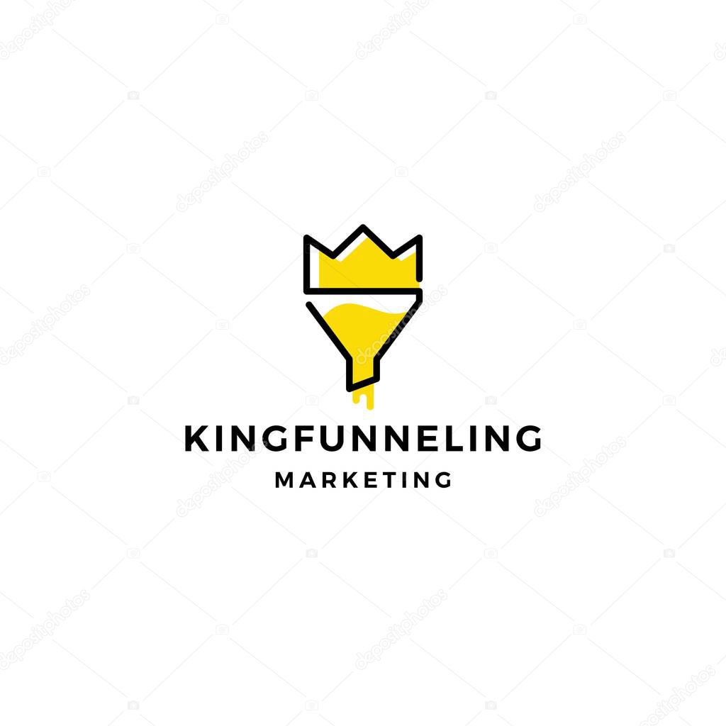 King funneling logo icon vector illustration