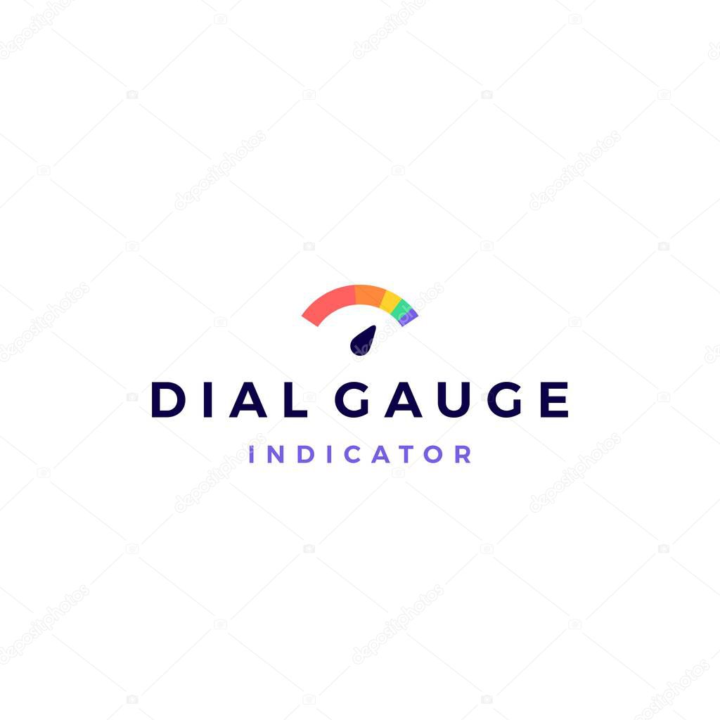 Modern vibrant dial gauge logo vector icon illustration