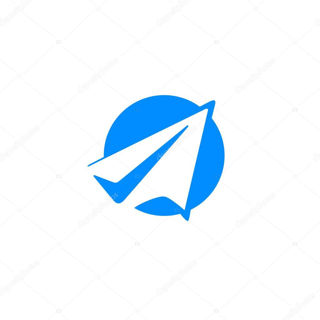 flight check paper plane logo vector icon illustration