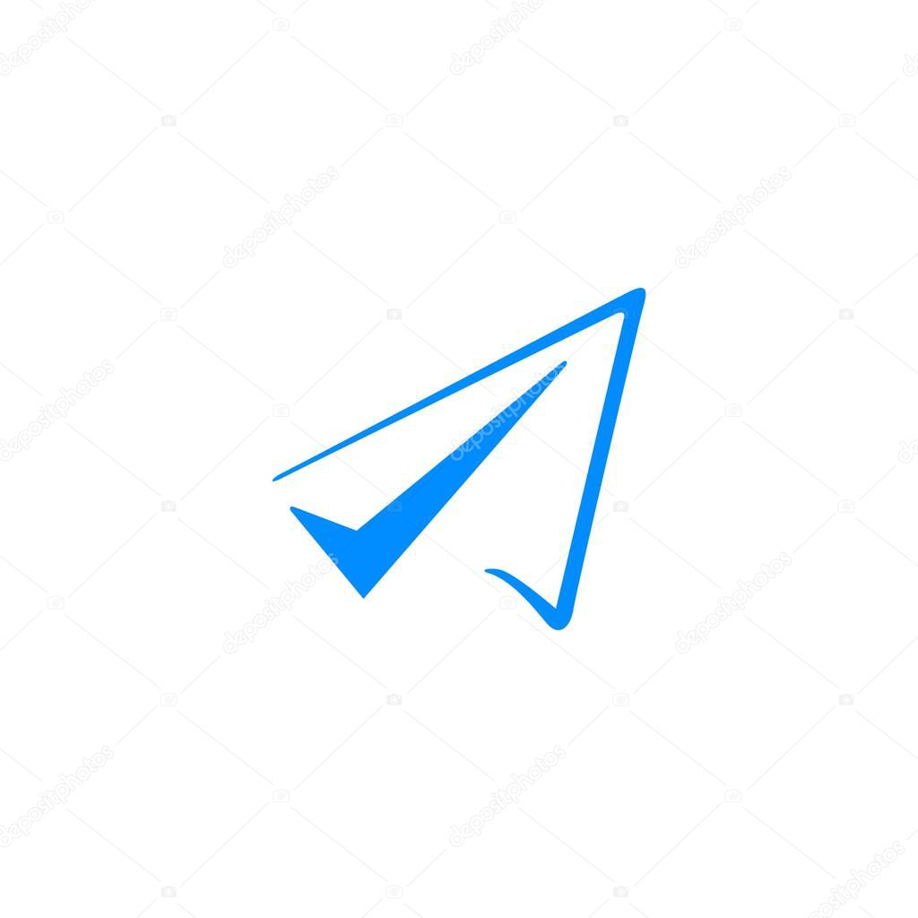 Flight check paper plane logo vector icon illustration