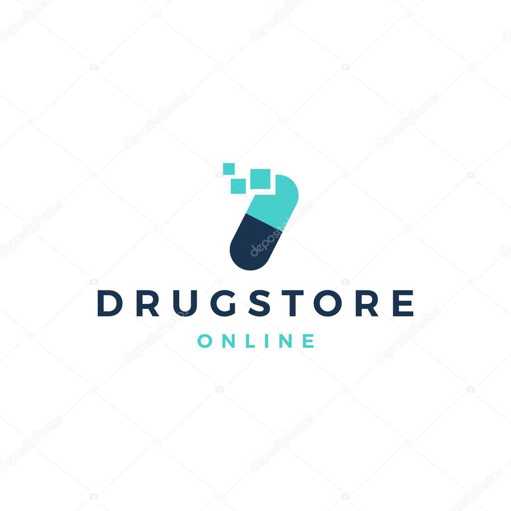 Delivery fast capsule logo vector icon illustration