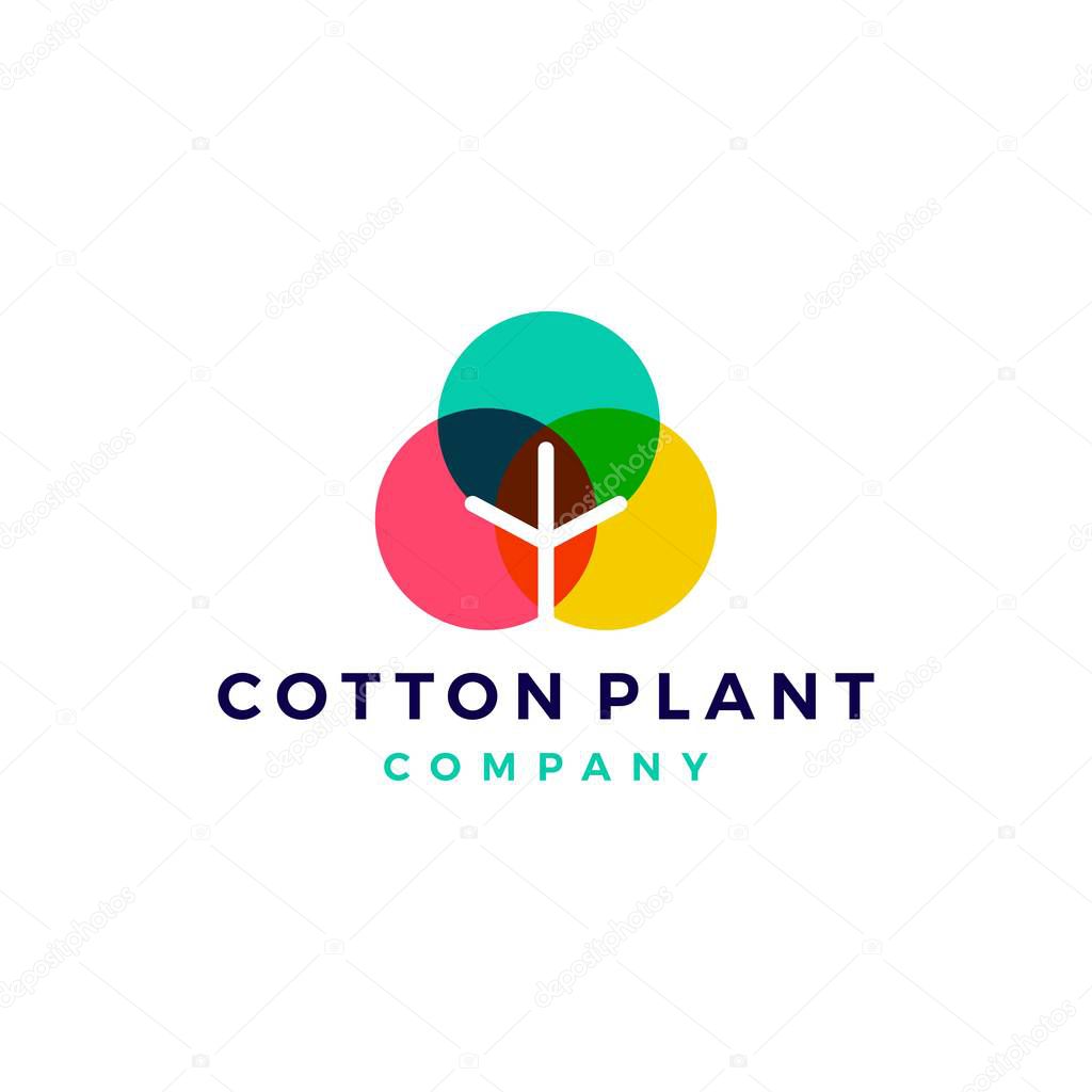 Cotton logo colorful vector icon illustration download