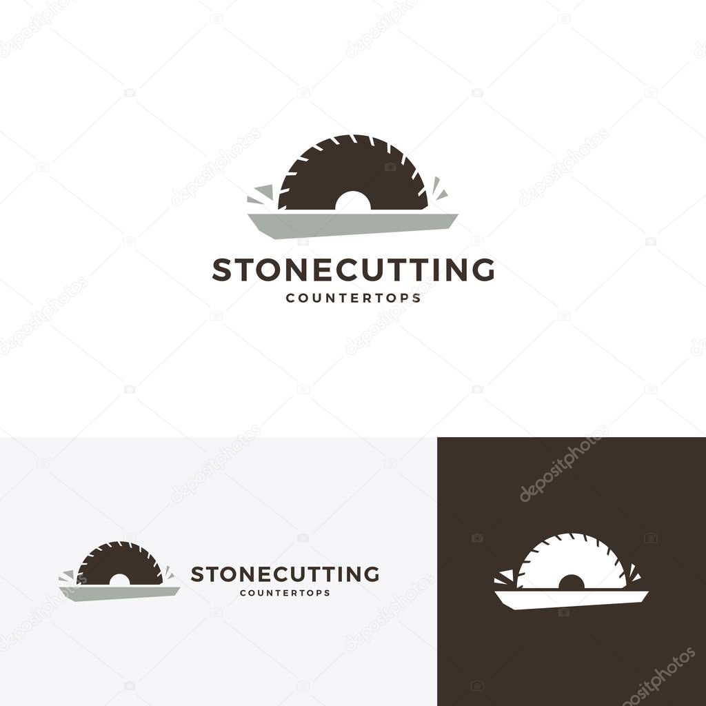 Stone cutting and countertop logo vector icon