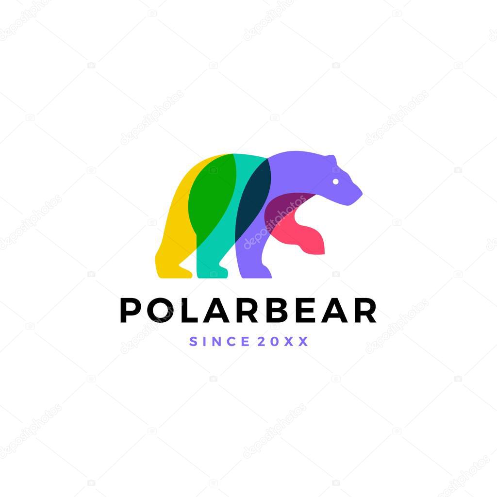 Polar bear colorful logo vector icon illustration