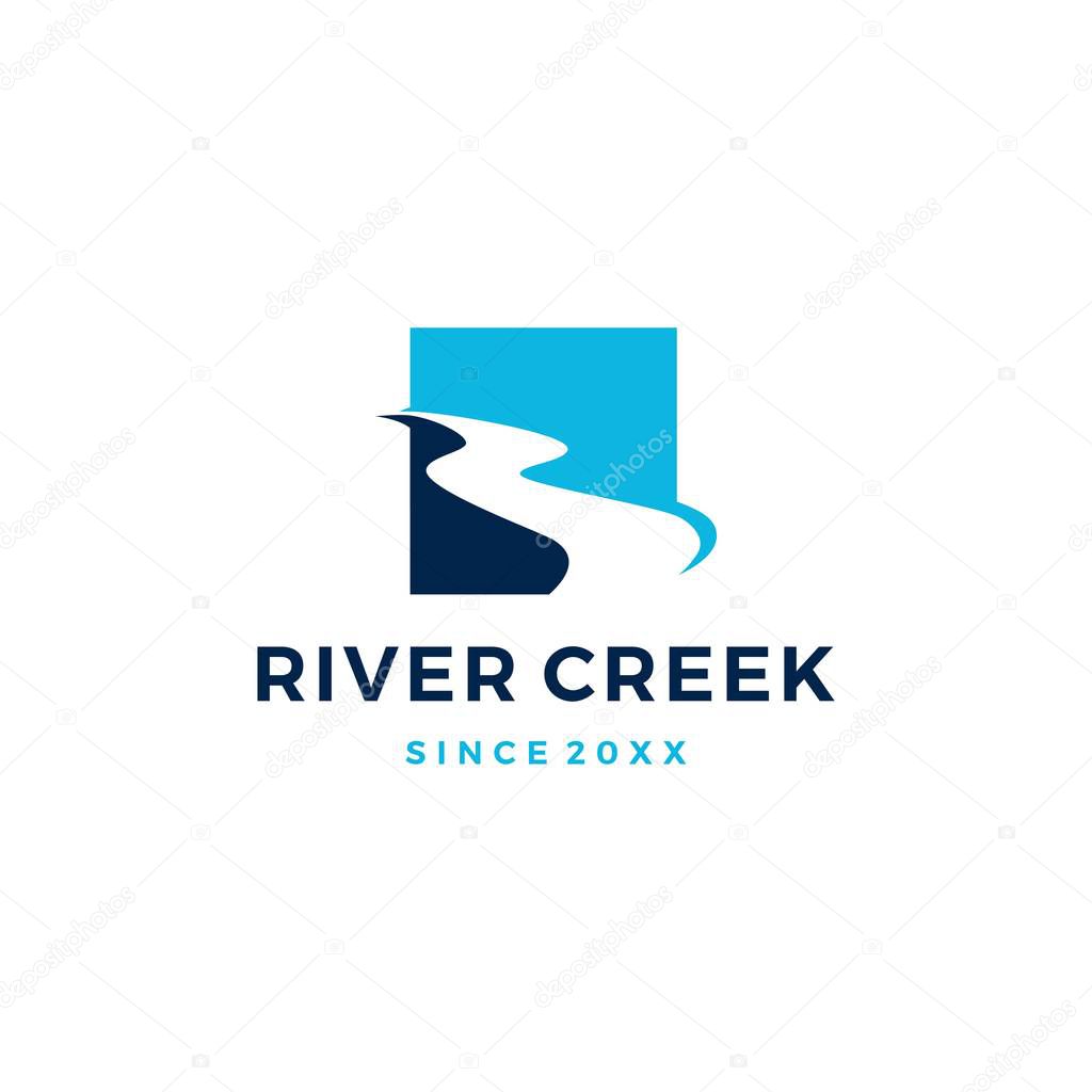 River creek logo vector icon illustration