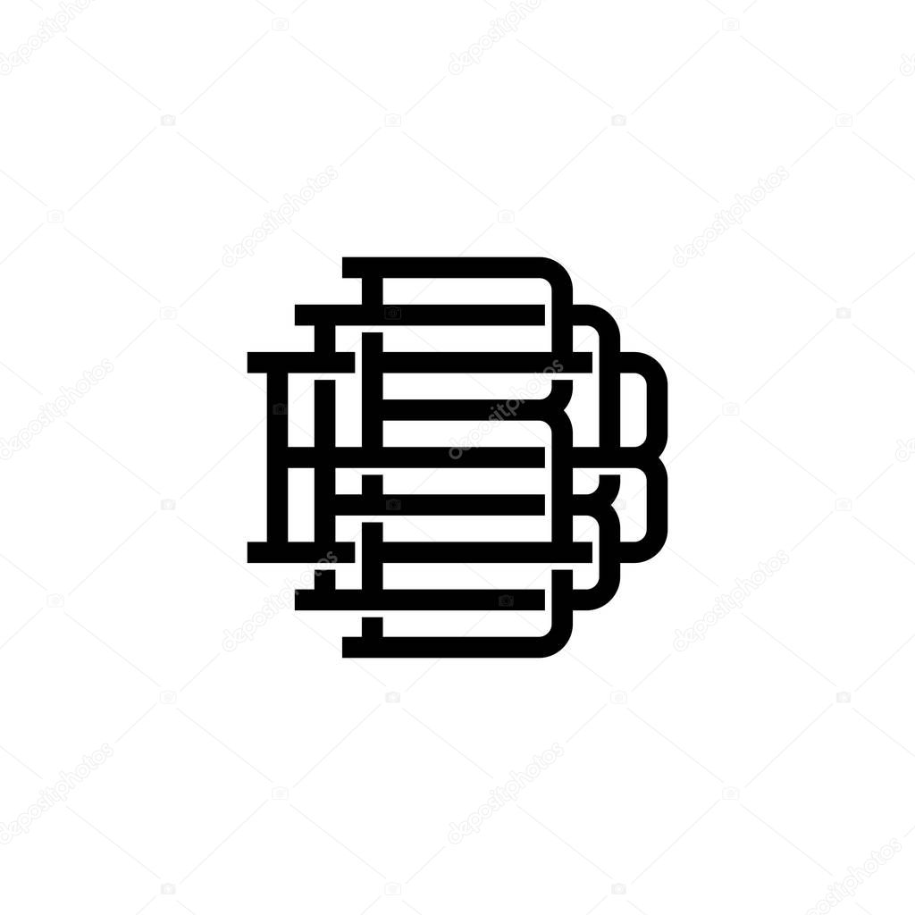 Triple b monogram bbb letter hipster lettermark logo for branding or t shirt design