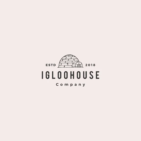 Igloo house logo hipster retro vintage vector icono ilustración — Vector de stock