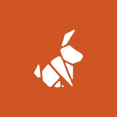 Geometrik tavşan tavşan tavşan logo vektör ikonu çizimi