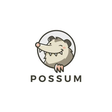 Possum logo vektör maskotu karakter çizimi