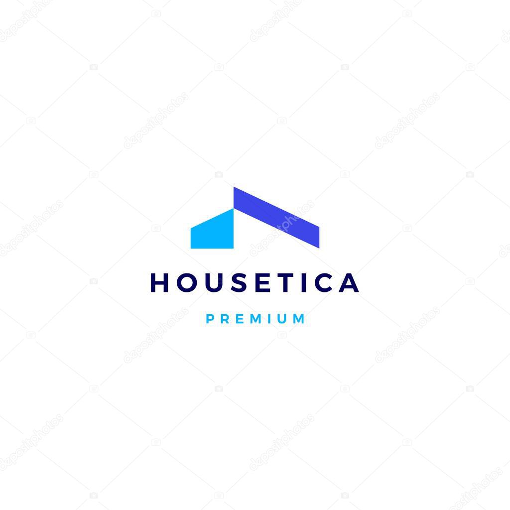 House home mortgage roof architect logo vector icon illustration