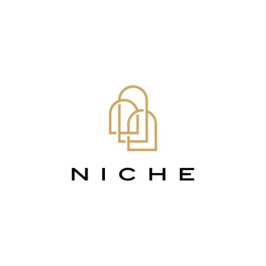 nikhe kapısı şeklindeki logo vektör resimleme