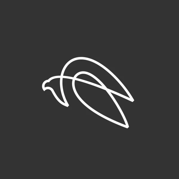 Illustration Vectorielle Icône Logo Oiseau Faucon Aigle — Image vectorielle