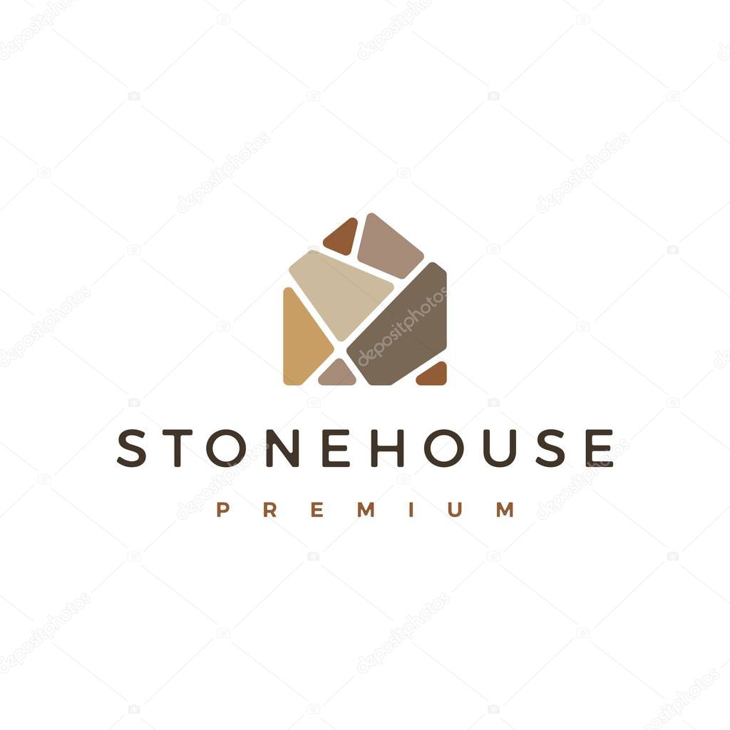 Stone house logo vector icon illustration